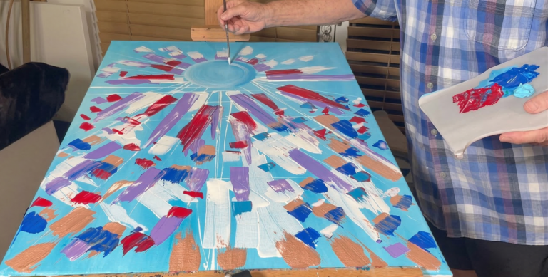 Planeta K-9: proceso creativo de una obra de arte abstracto