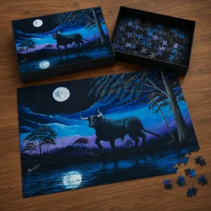 Rompecabezas – El toro enamorado de la luna (500 piezas)